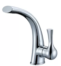 China Ceramic Single Lever Kitchen Faucet / Brass Deck Mounted Faucet Tap with One Handle supplier