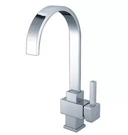 China Contemporary Solid Brass Kitchen Sink Water Faucet with Square Single Handle supplier