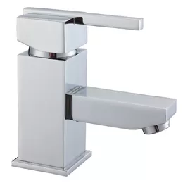China Modern Square Basin Tap Faucets Brass For Under Counter Basin , Single Hole Chain Hotel Taps supplier