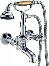 China Classic Wall Mounted Bathtub Mixer Taps / Hot Cold Two Handle Brass Faucet supplier