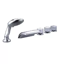 China Modern Chrome Bathtub Mixer Tap with 1.5m Stainless Steel Flexible Hose HN-3B29 supplier