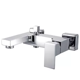 China Chrome plated Single Handle Brass Bathtub Faucet Built - In Two Holes supplier
