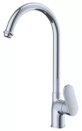 China Chrome Polished Brass Kitchen Mixer Tap Bubbler Outlet Single Handle , Household Faucets supplier