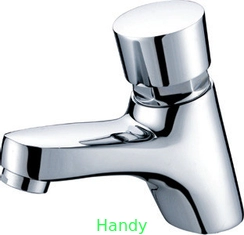 China Polished Chrome Self Closing Faucet Brass Mixer Taps with CE , 0.05MPa - 0.9MPa supplier
