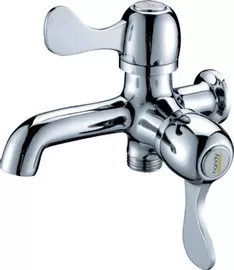 China 0.05 - 0.9MPA Single Cold Water Taps with 2 Handles , Chrome Plated Shower Faucet supplier