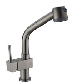 China Pull-Out Kitchen Sink Water Faucet Brushed Nickle Finishing With Spray Water supplier