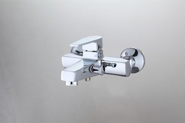 Contemporary Bathtub Bathroom Sink Faucets Chrome Polished , Wall Mounted Type