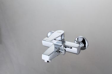 Contemporary Bathtub Bathroom Sink Faucets Chrome Polished , Wall Mounted Type