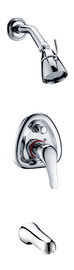 Single Handle Brass Wall Mount Bathroom Sink Faucet / Three Holes Bathtub Mixer Tap