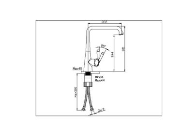 Polished Chrome Kitchen Sink Water Faucet , Deck Mounted One Hole Kitchen Faucet