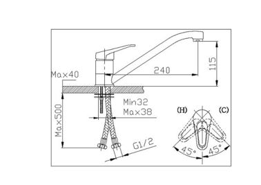 Single Hole Polished Kitchen Sink Water Faucet