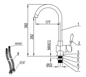 One Handle Chrome Plated Kitchen Sink Water Faucet , Deck Mounted Mixer Taps