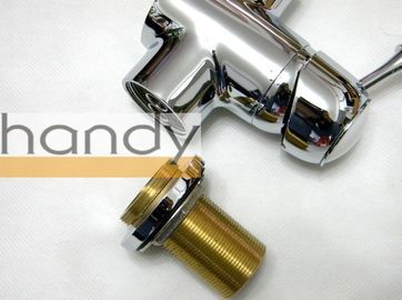 One Handle Chrome Plated Kitchen Sink Water Faucet , Deck Mounted Mixer Taps