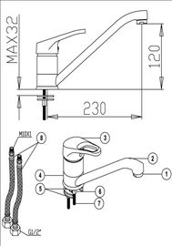 Modern Chrome Kitchen Sink Water Faucet Ceramic / Hot And Cold kitchen Faucets Ceramic