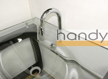 Polished Chrome Kitchen Sink Water Faucet Ceramic with Rotated Switch HN-5C24