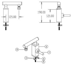 Polished Chrome Square Basin Mixer Faucet , Deck Mounted Single Lever Basin Mixer