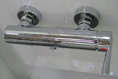 Modern Brass Two Hole Bathroom Faucet with One Handle , Wall Mounted 0.05MPa to 0.9MPa