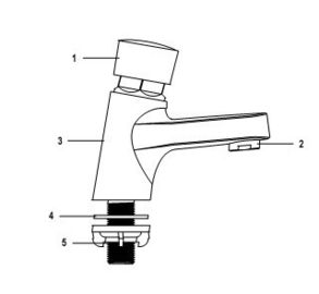 Modern Wall Mounted Self Closing Faucet Single Hole with CE Certificate