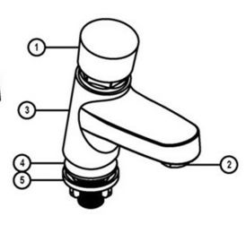 Polished Chrome Self Closing Faucet Brass Mixer Taps with CE , 0.05MPa - 0.9MPa