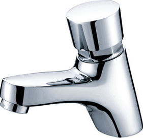 Polished Chrome Self Closing Faucet Brass Mixer Taps with CE , 0.05MPa - 0.9MPa