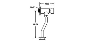 Self Closing Toilet Flush Valves Single Hole Wall Mounted Water Tap for Commercial