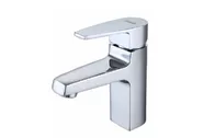 Square Chrome Polished Basin Mixer Faucets / Single Lever Basin Mixer Tap HN-3A65
