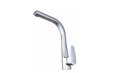 Square Polished Chrome Kitchen Sink Water Faucet Mixer Taps with Single Handle