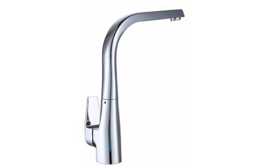 Square Polished Chrome Kitchen Sink Water Faucet Mixer Taps with Single Handle