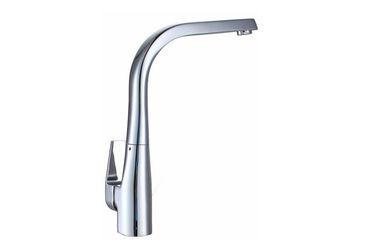 Square Polished Chrome Kitchen Sink Water Faucet Mixer Taps with Single Handle