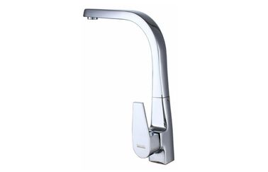 Square Polished Chrome Kitchen Sink Water Faucet Mixer Taps with Single Handle