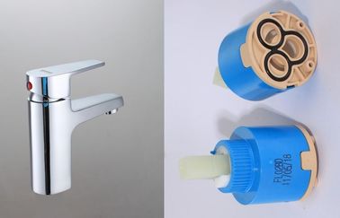 Square Basin Faucets with Ceramic Cartridge , Single Hole Deck Mounted Bathtub Taps