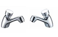 OEM Chrome Brass Bathroom Sink Faucets , Timing Control Basin Taps with CE
