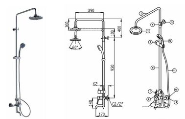 Automatic Shower Mixer Brass Bathroom Sink Faucets , Chrome Wall Mounted Faucets