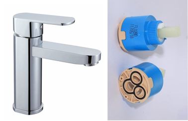 Deck Mounted Single Hole Bathroom Sink Faucet with One Handle , Brass Basin faucet