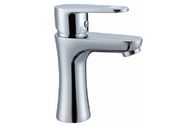 Chrome Polished Single Hole Bathroom Sink Faucet / One Handle Ceramic Mixer Taps