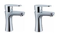 Chrome Polished Single Hole Bathroom Sink Faucet / One Handle Ceramic Mixer Taps