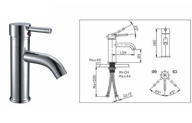 Home Ceramic Basin Faucet Single Hole Bathroom Sink Faucet Chrome Finish , HN-4A34