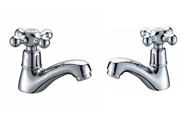 Deck Mounted Brass Single Hole Bathroom Sink Faucet , Commercial Wash Basin Tap