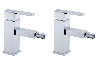 Brass Chrome Single Hole Bathroom Sink Faucet / Single Lever Deck Mounted Brass Bidet Taps