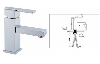 Single Hole Bathroom Sink Faucet , Square Deck Mounted Faucet for Bath Tub