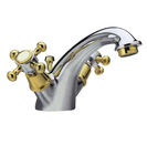 Golden color handle and spout Brass Basin Faucet With POP-UP
