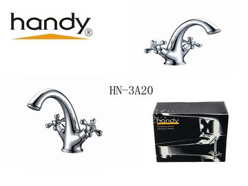 Chrome plated Basin Faucet with Ceramic valve core, Cross Handles