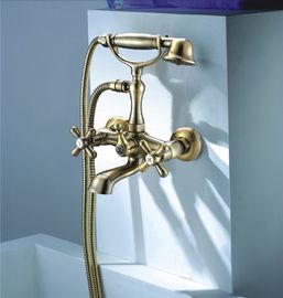 Bronze Wall Mounted Two Hole Bathroom Faucet Brass For Household