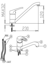 360 Degree Rotated Kitchen Sink Water Faucet Deck Mounted With One Handle