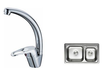 Brass Kitchen Sink Water Faucet / Mixer Taps With Ceramic Cartridge