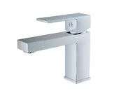 Square Brass Bathroom Basin Sink Faucets With Ceramic Cartridge