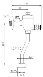 Saving Water Delayed Urinal Flush Valve For Wall-hung Urinal In Public Toilet