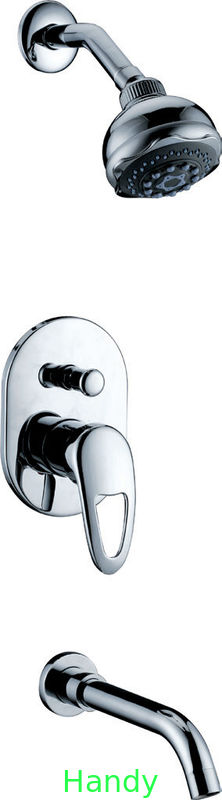 Chrome Finish Wall Mount Bathroom Sink Faucet Ceramic with Single Handle for Home / Hotel