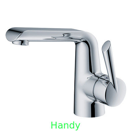 Modern Deck Mounted Basin Mixer Faucet / Single Hole Chrome Basin Mixer Taps HN-3A36