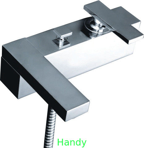 Two Hole Brass Single Handle Tub And Shower Faucet with Square Main Body